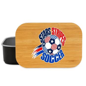 USA Soccer Fan 2026, Stars and Stripes Soccer Ball - Lunch Box - Schwarz - Vorne