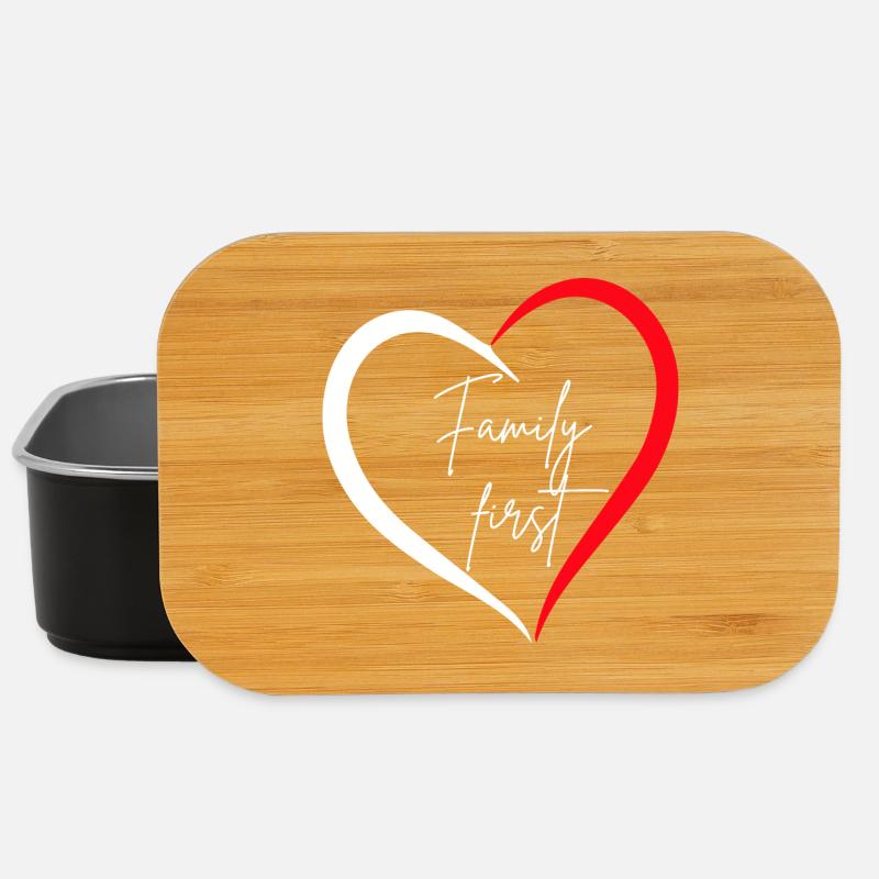 Family First – Heart - Lunch Box - black