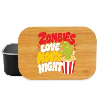 Zombies Love Movie Night Horror - Lunch Box - black - Front