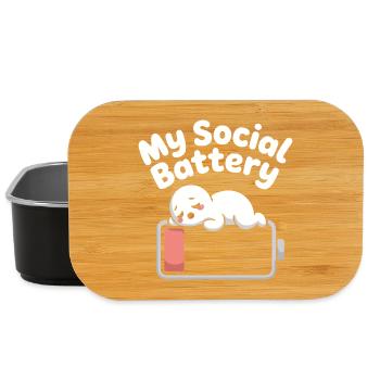 Batterie sociale Introverti Batterie morte - Boîte à goûter - noir - Devant