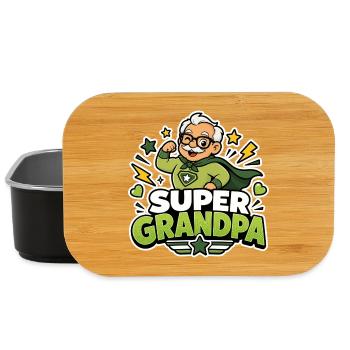Super Grandpa Superhero Grandpa - Funny Comic Hero - Lunch Box - black - Front