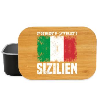 Sizilien Koordinaten - Lunch Box - Schwarz - Vorne