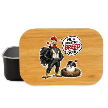 Hi, nice to breed you! TOF design with egg - Lunch Box - black - Front