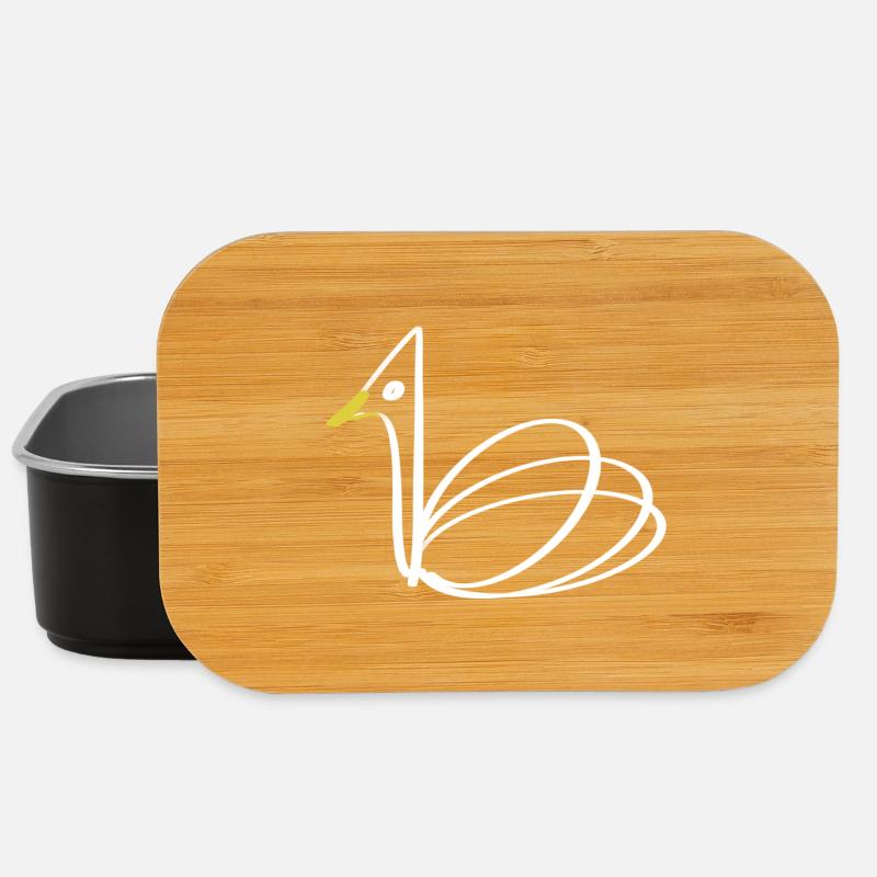 Swan Line Art on Apparel - Lunch Box - black