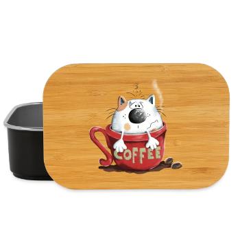 Chat et café - Boîte à goûter - noir - Devant