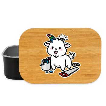 Unicorn DIY Kawaii Niedlich Steinbock Ziege lustig - Lunch Box - Schwarz - Vorne