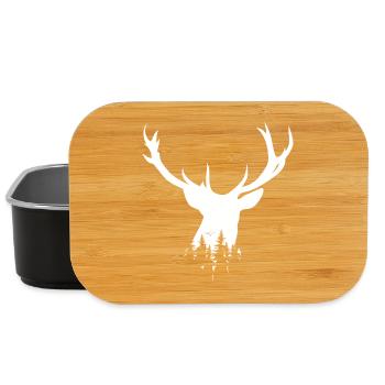 deer symbol geschenk idee hirsch Wald forest - Lunch Box - Schwarz - Vorne