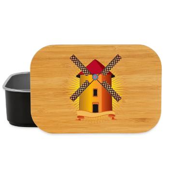 golden windmill with a shining background - Lunch Box - black - Front