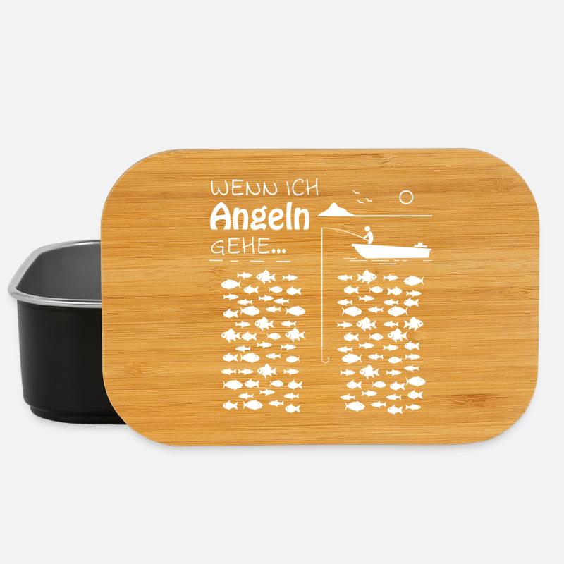 Wenn ich angeln gehe Lustiger Angler Spruch - Lunch Box - Schwarz