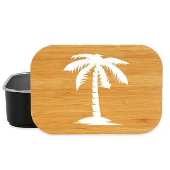 palme natur nature urlaub holidays icon Logo - Lunch Box - Schwarz - Vorne