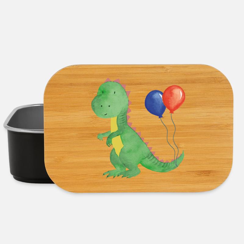 Kleiner Dino mit Luftballons - Lunch Box - Schwarz