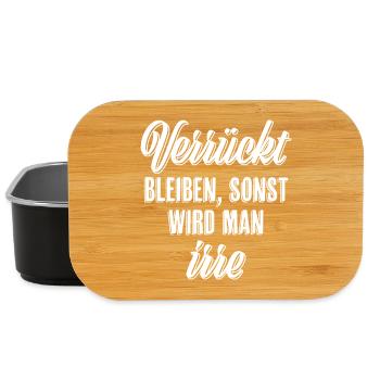 Verrückt bleiben sonst wird man irre - Lunch Box - Schwarz - Vorne