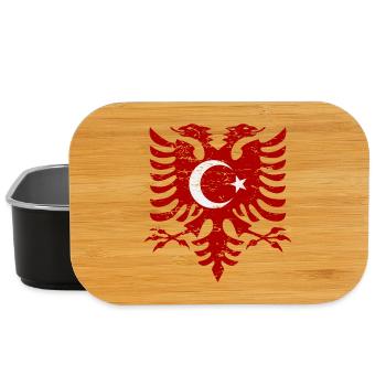 Albanie Turquie drapeau utilisé look - Boîte à goûter - noir - Devant