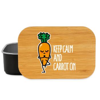 Funny yoga pun, Keep calm and carrot on - Lunch Box - black - Front