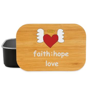 heart wings faith - Lunch Box - black - Front