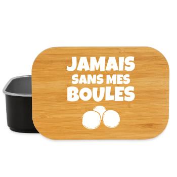 pétanque, bouliste, terrain de pétanque - Boîte à goûter - noir - Devant