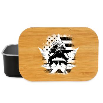 Hemp Leaf Hemp Woman Glasses black white - Lunch Box - black - Front