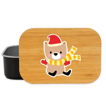 Winter bear with Christmas hat - Lunch Box - black - Front