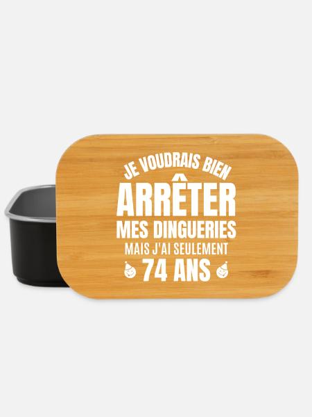 anniversaire 74 ans, anniversaire - Boîte à goûter - noir