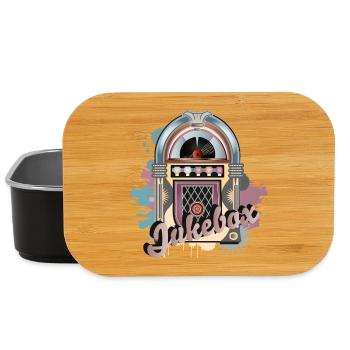Jukebox au look graffiti rétro avec lettrage - Boîte à goûter - noir - Devant