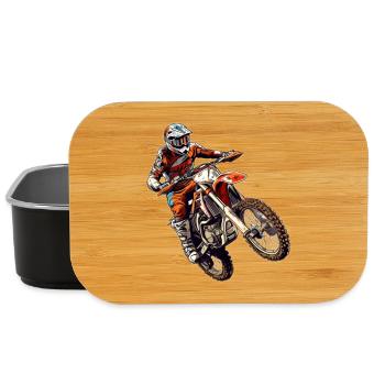 Motocross Fahrer Offroad Action - Lunch Box - Schwarz - Vorne