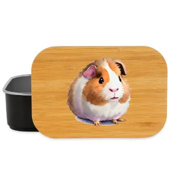cute guinea pig - Lunch Box - black - Front