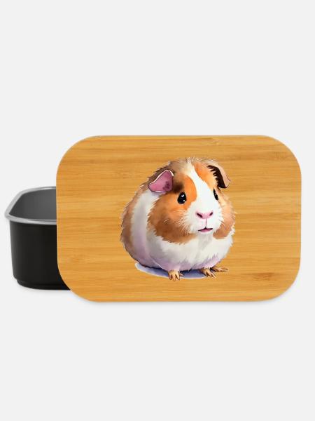 cute guinea pig - Lunch Box - black