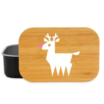 Rentier Rudolf L weiß mit neonpinker Nase - Lunch Box - Schwarz - Vorne