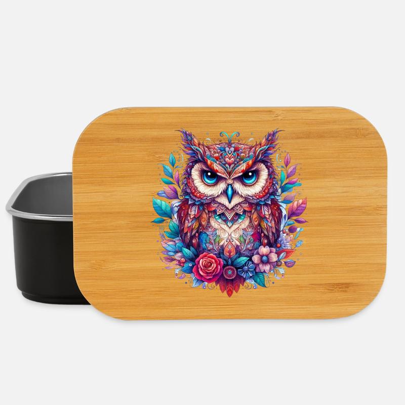 Eule - Lunch Box - Schwarz