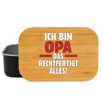 Ich bin Opa – Das Rechtfertigt Alles! - Lunch Box - Schwarz - Vorne