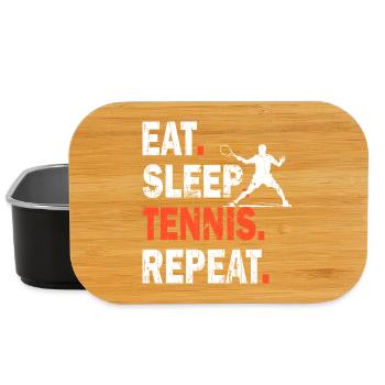 Chemise de tennis Eat Sleep Tennis Repeat Design - Boîte à goûter - noir - Devant