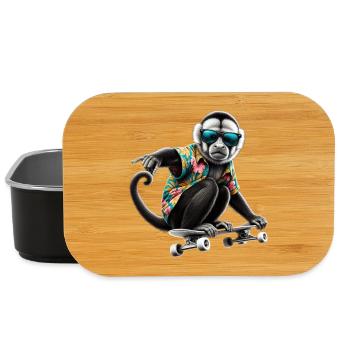 Ein cooler Affe auf einem Skateboard - Lunch Box - Schwarz - Vorne