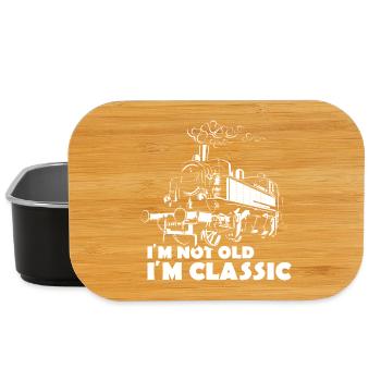 Lokomotive lustige Sprüche not old classic Zug - Lunch Box - Schwarz - Vorne