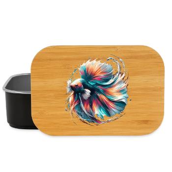 Leuchtender Betta Splendens, Kampffsich bunt - Lunch Box - Schwarz - Vorne
