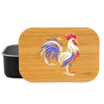 Französischer Hahn: Trikolore Symbol - Lunch Box - Schwarz - Vorne