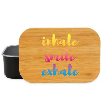 inhale exhale Yoga Verlauf Meditation farbenfroh - Lunch Box - Schwarz - Vorne