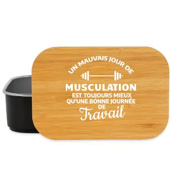 Citation Motivation Musculation - Boîte à goûter - noir - Devant