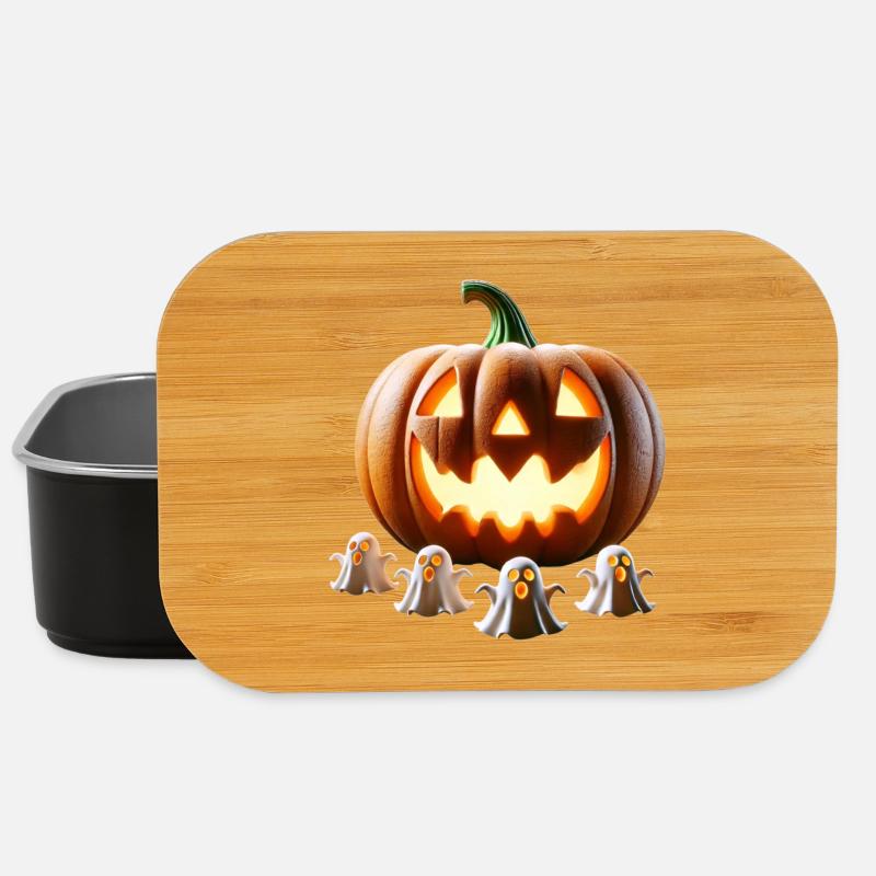 Fantômes de citrouille d’Halloween - Boîte à goûter - noir