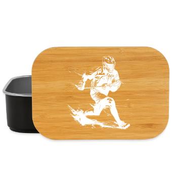 Lacrosse Boy Drawing - Lunch Box - black - Front
