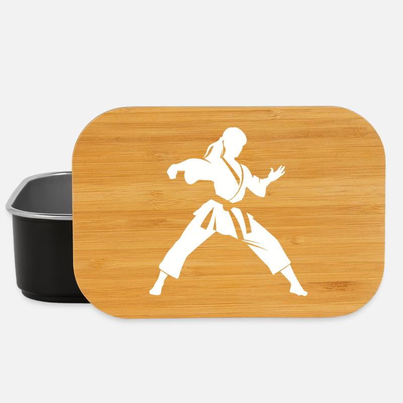 Karateka Frau Skizze - Lunch Box - Schwarz