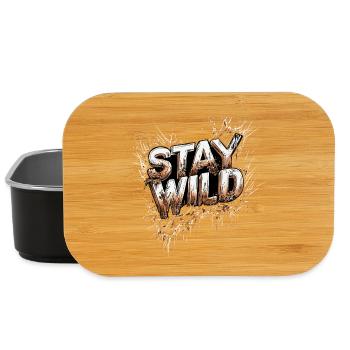 Stay Wild Lebenseinstellung Motto - Lunch Box - Schwarz - Vorne