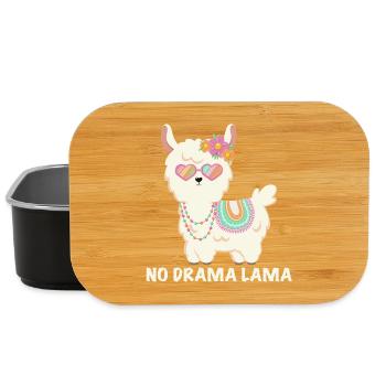 No drama lama - süßes Lama mit Sonnenbrille - Lunch Box - Schwarz - Vorne