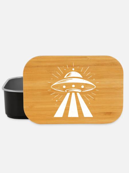 Minimaliste OVNI Alien soucoupe volante Sil - Boîte à goûter - noir