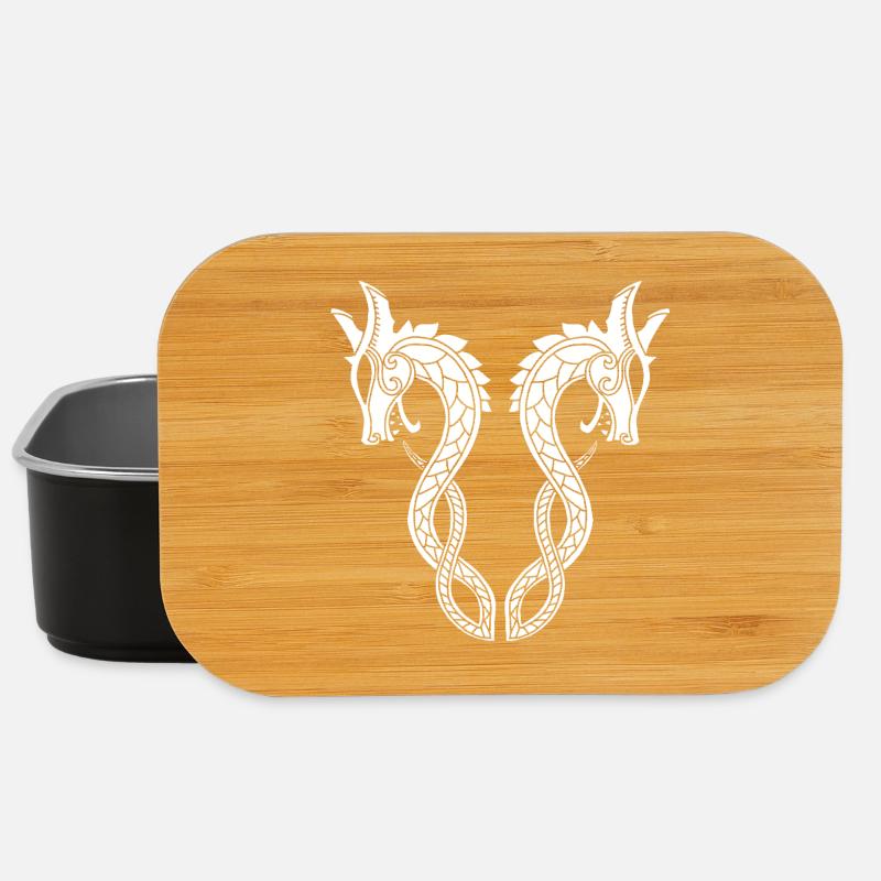 Dragon blanc à deux têtes - Boîte à goûter - noir
