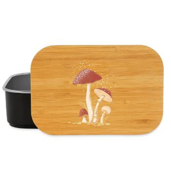 Champignons magiques dans la forêt illustrés - Boîte à goûter - noir - Devant