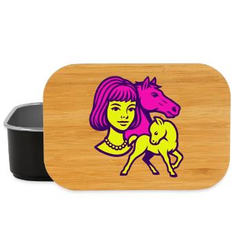 Horse Girl Pop Art - Lunch Box - black - Front