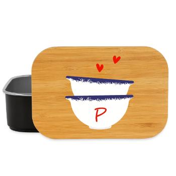 Lettre p bols breton - Boîte à goûter - noir - Devant