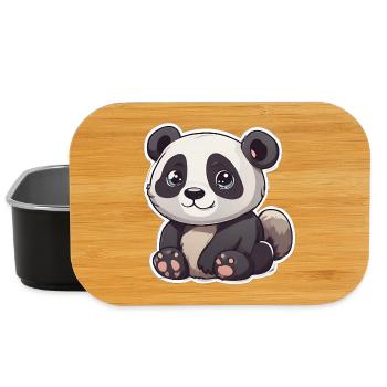 Süßer Panda mit großen Augen - Lunch Box - Schwarz - Vorne