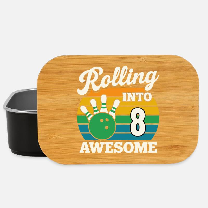 Bowling dans le design impressionnant du 8e anniversaire - Boîte à goûter - noir