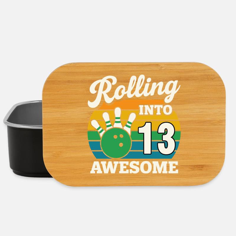 Retro Bowling 13. Geburtstag T-Shirt - Lunch Box - Schwarz